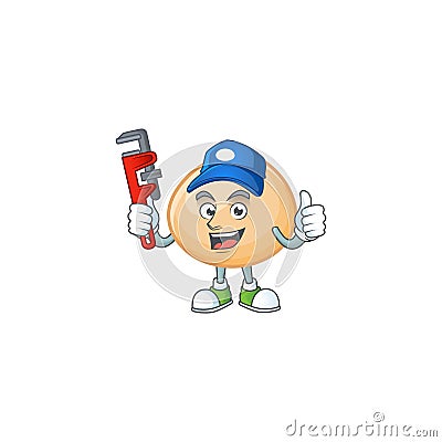 Cool Plumber brown hoppang on mascot picture style Vector Illustration