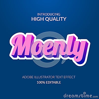 Cool purple editable text effect adobe illustrator for head title Stock Photo