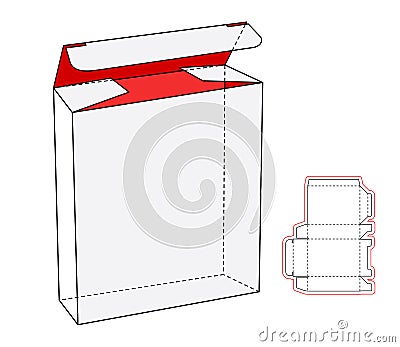 Cool Realistic White Package Cardboard Box Opened. Vector Illustration