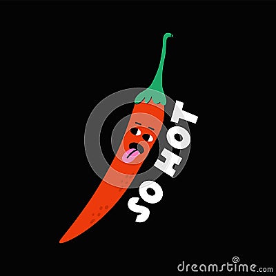 Cool red hot chili pepper character Vector Illustration