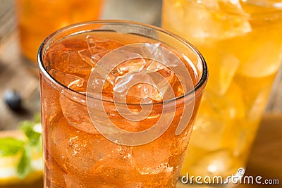 Cool Refreshing Flavored Berry Iced Teas Stock Photo