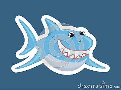 Cool shark icon Vector Illustration