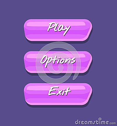 Cool shiny computer game menu interface collection Vector Illustration