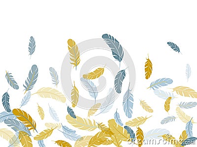 Flying feather elements airy vector design. Vector Illustration