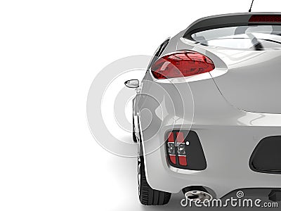 Cool silver metallic modern e-car - taillight closeup shot Stock Photo