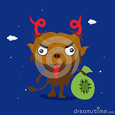 Cool simple devil cartoon - vector illustration Vector Illustration