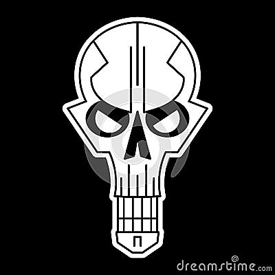 Cool skull logo on black background. Vector Vector Illustration