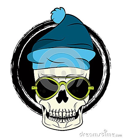 Cool skull print for tshirt Vector Illustration