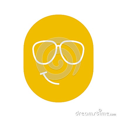 Cool smile glyph color icon Vector Illustration