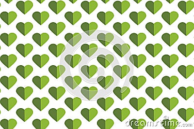Cool spring pattern with green hearts. Vect St. Patrick`s Day vector pattern. Spring pattern. Stock Photo