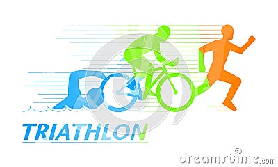 Cool symbol for triathlon. Stock Photo