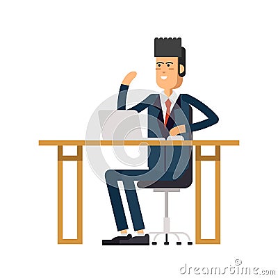 Cool vector flat character design Vector Illustration