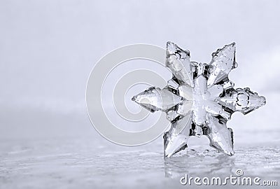 Cool Winter Snowflake with Left Side Copyspace Stock Photo