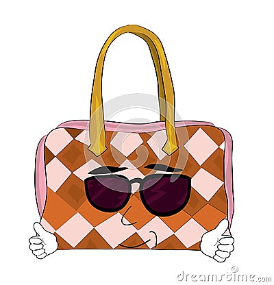 Cool woman handbag cartoon Cartoon Illustration