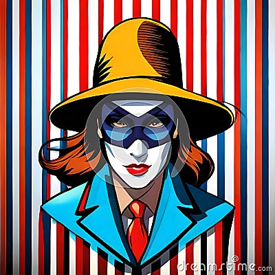 Cool woman illustration - ai generated image Cartoon Illustration