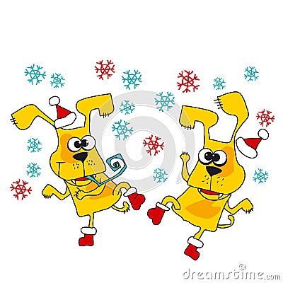 Cool yellow dog mascot cartoon. Vector Illustration