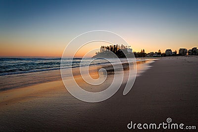 Coolangatta Beach Waves early morning Sunrise Stock Photo