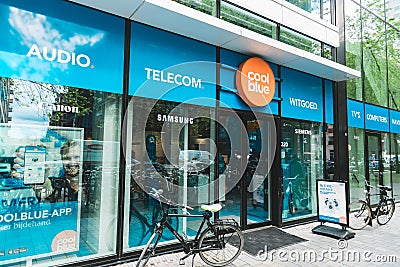 Coolblue XXL Consumer electronic store, Zuidas Amsterdam, Bakfiets Editorial Stock Photo