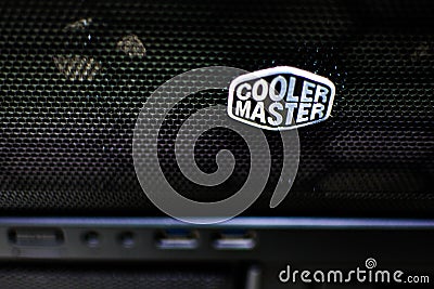 Cooler master logo on their lan box computer cabinet Editorial Stock Photo