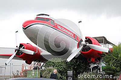 The coolest McDonalds restaurant is a plane in Taupo New Zealand Editorial Stock Photo