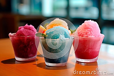 Cooling Delights: Granita, Refreshing Flavored Ice Dessert Stock Photo