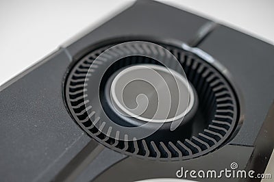 Cooling fan of blower cooler of videocard Stock Photo