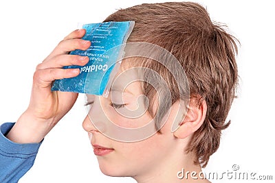 Cooling with ice pack Stock Photo