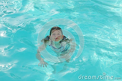 Cooling off in swimming pool Stock Photo