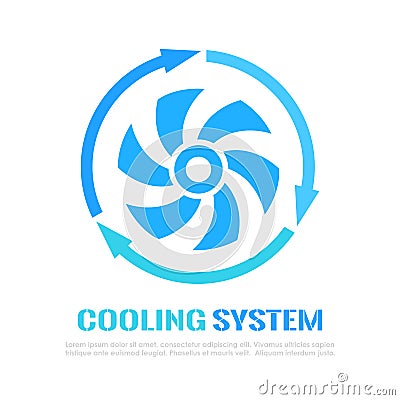 Cooling system vector logo, aircon icon Vector Illustration