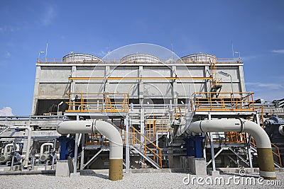 Cooling tower in day time Stock Photo