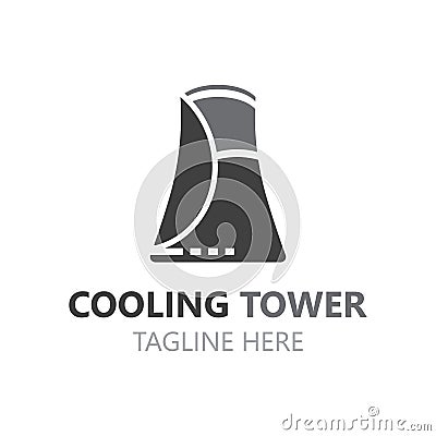 Cooling Tower logo image design, energy industry station vector Vector Illustration