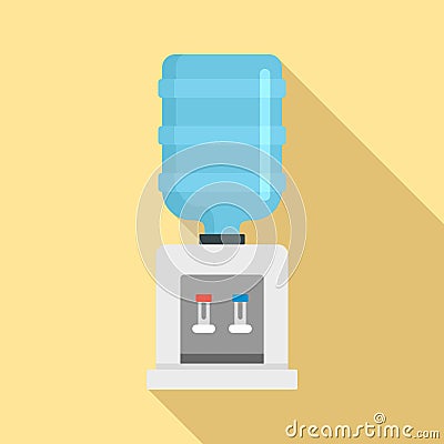 Cooling water office icon, flat style Vector Illustration