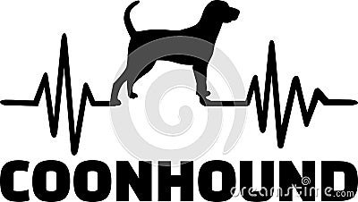 Coonhound heartbeat word Vector Illustration