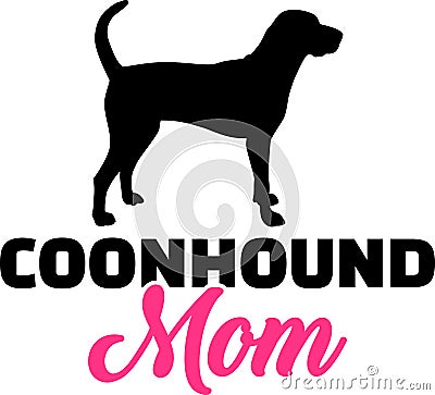 Coonhound mom silhouette Vector Illustration