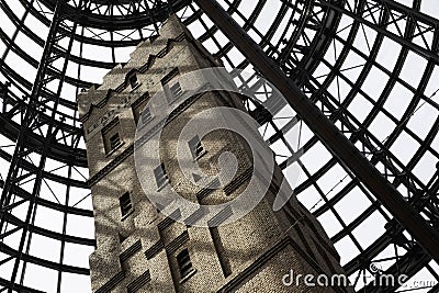 Coop's Factory Shot Tower underneath a huge glass dome in Melbourne, Austraila Editorial Stock Photo