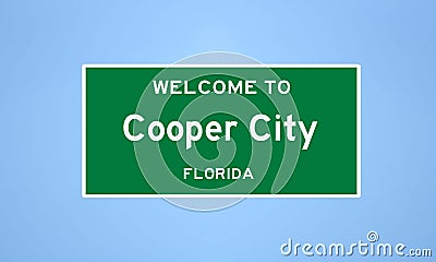 Cooper City, Florida city limit sign. Town sign from the USA. Stock Photo