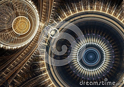 Cooper cogwheel fractal Stock Photo