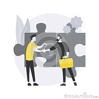 Cooperation abstract concept vector illustration. Vector Illustration