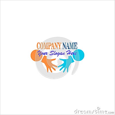 Cooperation Abstract Vector Sign Symbol or Logo Template. Hand Shake Incorporated Concept. Isolatedrint Cartoon Illustration
