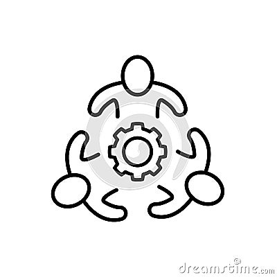 Cooperation line icon. Effective cooperation. Common configurations.Teamwork. Team concept. Isolated vector illustration Vector Illustration