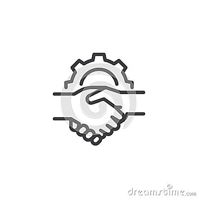 Cooperation, partnership line icon Vector Illustration