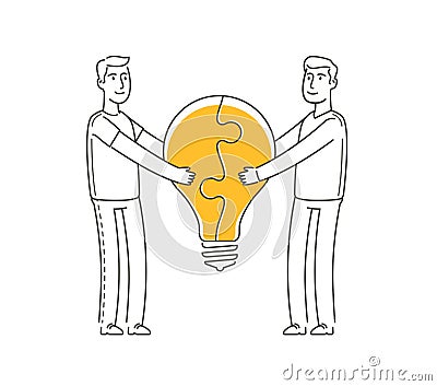 Cooperation symbol. Business idea, partnership metaphor Vector Illustration