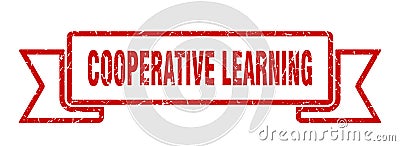 cooperative learning ribbon. cooperative learning grunge band sign. Vector Illustration