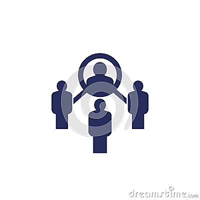 Coordinating or coordinator icon with people Vector Illustration