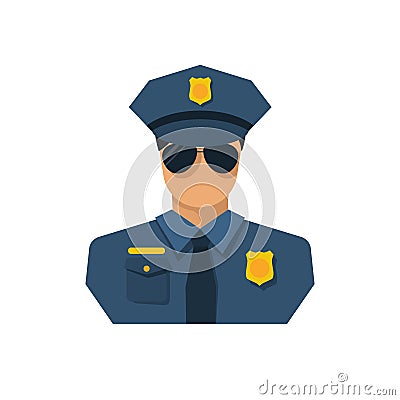 Cop icon flat style design Vector Illustration