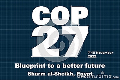 COP 27 - Sharm El-Sheikh, Egypt, 7-18 November 2022 -Blueprint to a better future vector illustration Cartoon Illustration