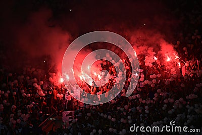 Copa Libertadores between Brazilian Fluminense and River Plate Editorial Stock Photo