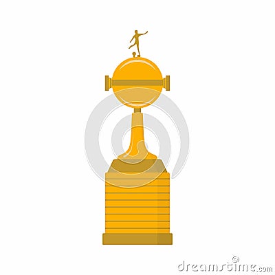 The Copa Libertadores trophy flat icon cartoon style isolated on white background. Concept of prize, leadership, winning and Vector Illustration