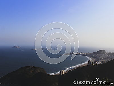 Copacabana beach stretches into the horizon Stock Photo