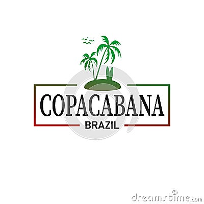 Copacabana Brazil logo frame t-shirt design background Vector Illustration